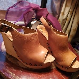 Leather wedge sandals sam Edelman